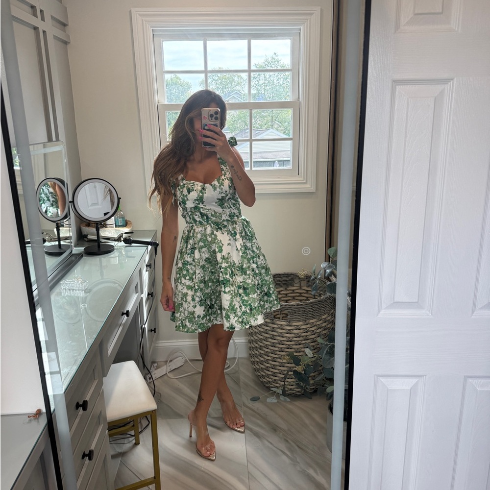 Vici Green Floral Mini Dress